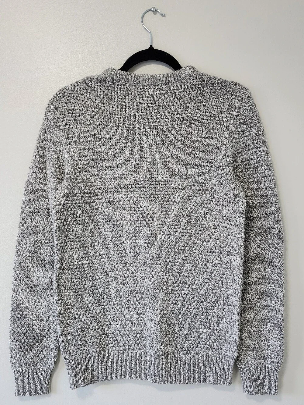 Bershka Men's Marled Chunky Knit Sweater Size S Gray